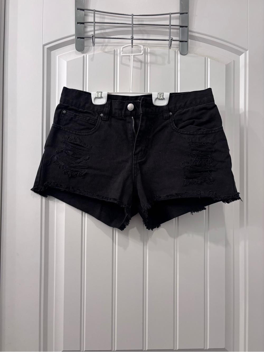 Billabong Black Distressed Denim Cutoff Shorts